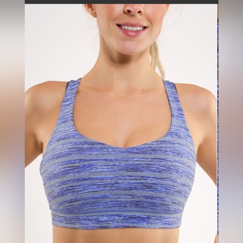Lululemon 50 Rep Bra Rocksteady Stripes Galore / Coal